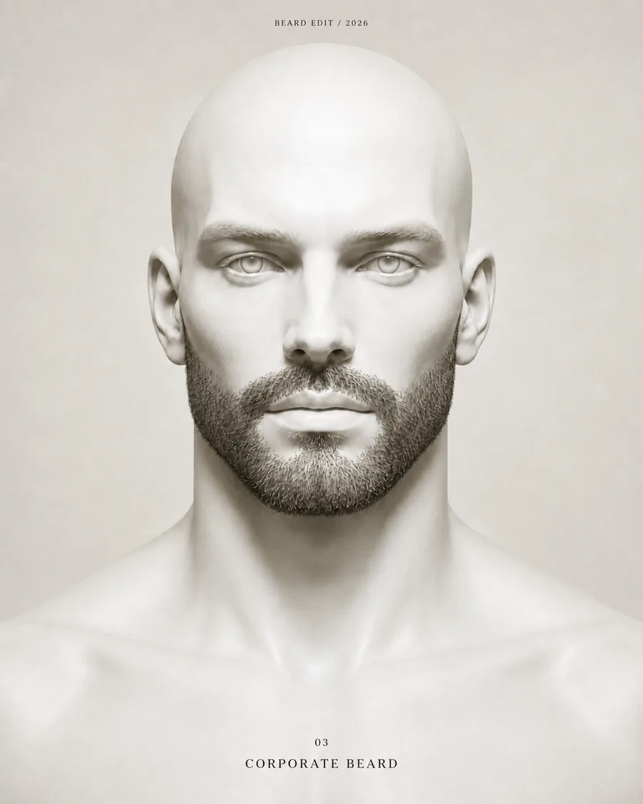 Corporate Beard shown on a front-facing studio portrait