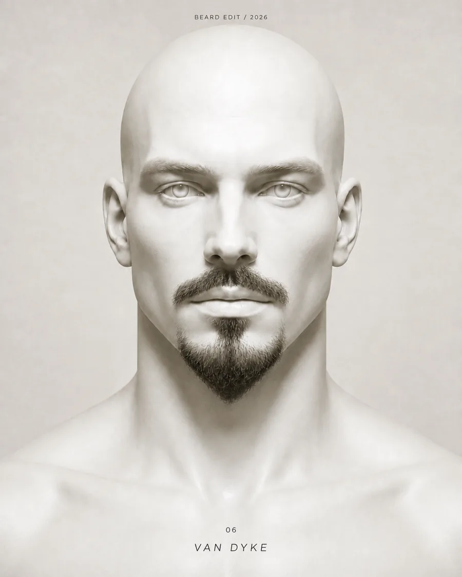Van Dyke Beard shown on a front-facing studio portrait