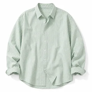 Light green thin stripe shirt for boys college outfit